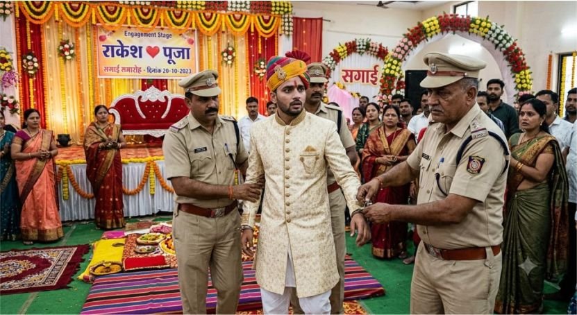 अंगूठी पहनाने से पहले हथकड़ी पहन गई