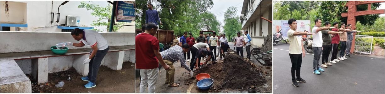 स्वच्छता ही सेवा का संदेश: कलेक्टर कार्यालय परिसर में अधिकारियों-कर्मचारियों ने किया श्रमदान