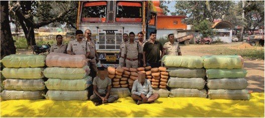 शहडोल में ट्रक से 735 किलो से अधिक गांजा बरामद, दो आरोपी गिरफ्तार